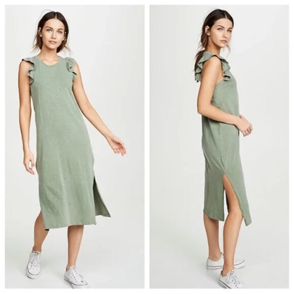 Sundry Ayana Ruffle Sleeve Midi Dress, Size 3 (Large) - Picture 1 of 10